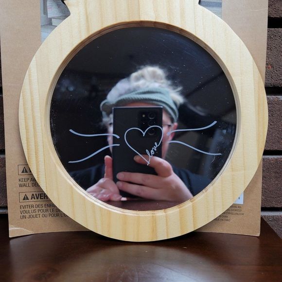 ED Ellen Degeneres bunny rabbit wooden mirror wall hanging with painted face - Picture 2 of 4